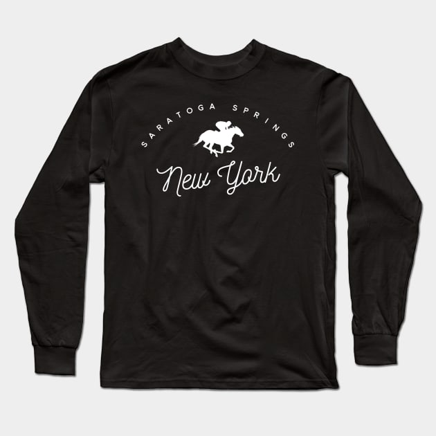 Saratoga Springs New York Horse Racing Long Sleeve T-Shirt by sewandtell